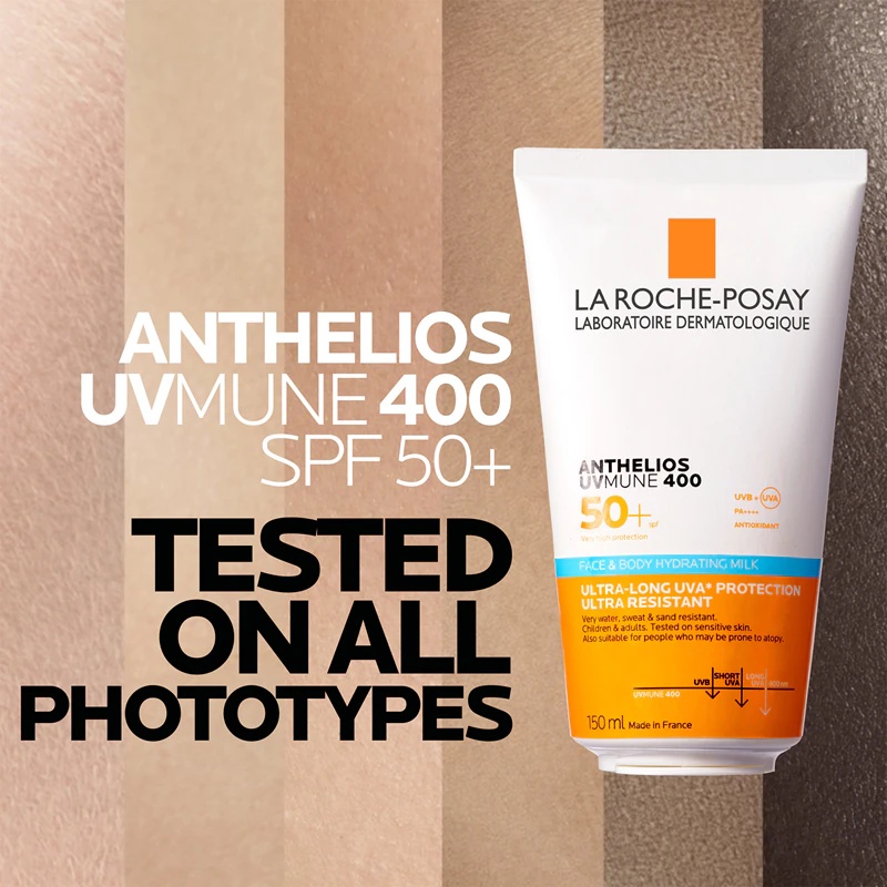 „La Roche-Posay Anthelios UVMUNE 400“ drėkinamasis ir apsauginis veido ir kūno balzamas su SPF 50+