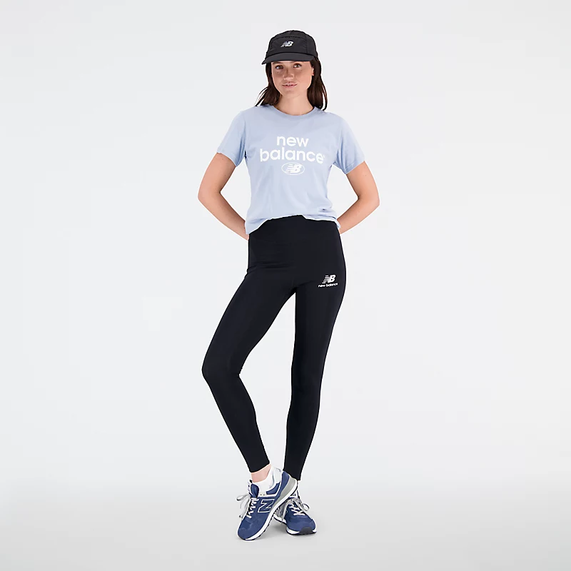 Stacked Essentials Damen-Leggings aus Baumwolle mit Logo – SCHWARZ
