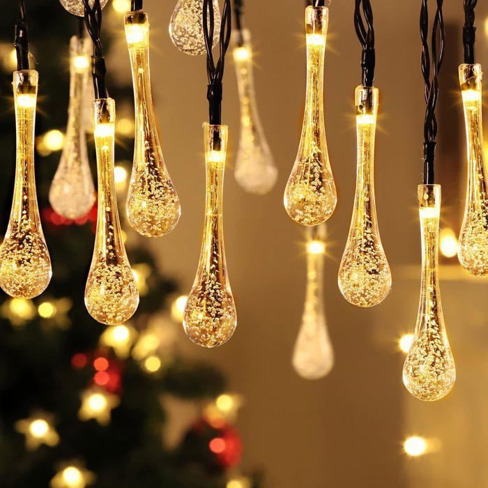 Luci decorative solari da esterno, luci natalizie, bianco caldo, 30 LED, 6,5 m, multicolore LUCI DECORATIVE DA ESTERNO