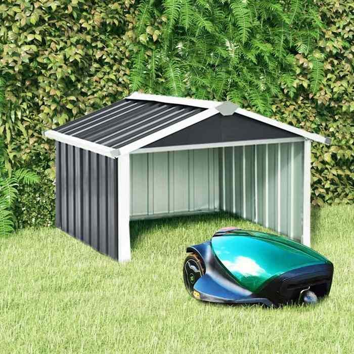 Refugio vidaXL para robot cortacésped, acero galvanizado, antracita, 92x97x63 cm, almacenamiento exterior 150909