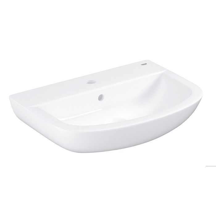 Lavabo suspendido GROHE Bau Ceramic de 55 cm - 1 orificio para grifo - Porcelana vitrificada - Blanco alpino