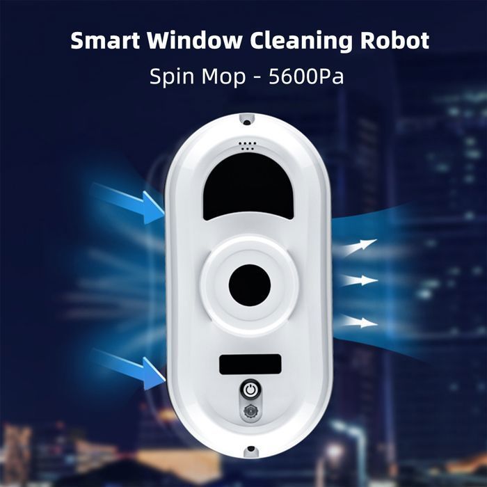 Robot laveur de vitre, 5600Pa Robot Laveur de Vitre Automatique avec Trois Modes de Nettoyage, Navigation Intelligente