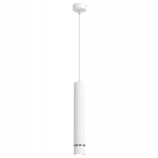Lampa wisząca tuba rura gu10 zwis biały chrom