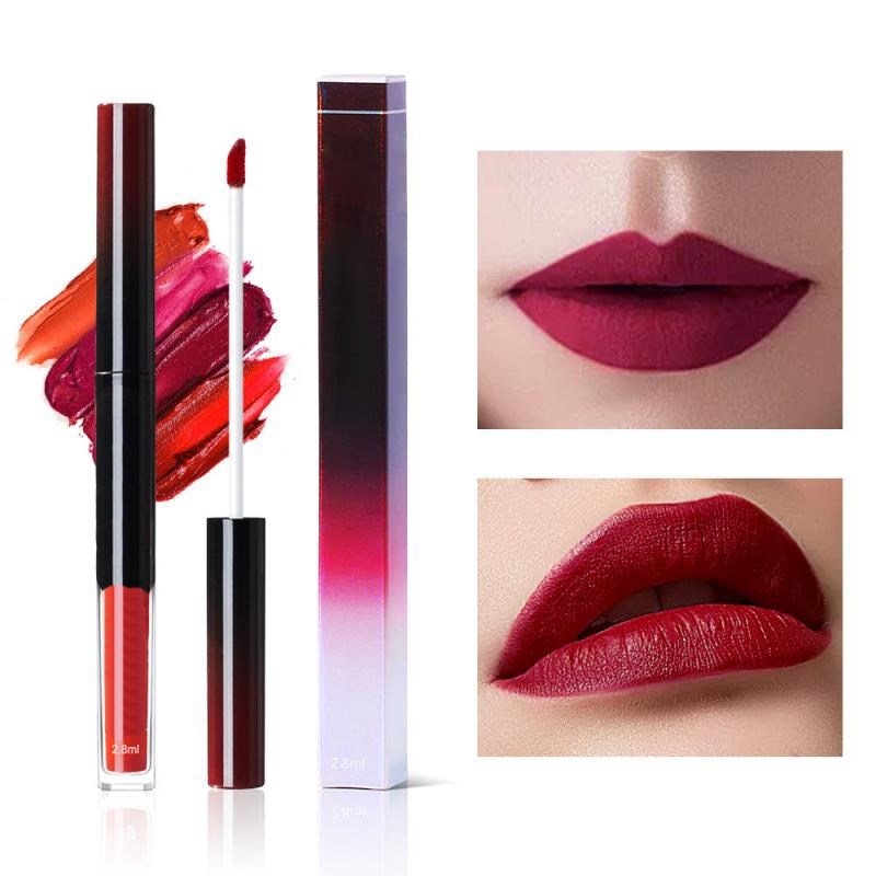 Gloss à lèvres mat velours 10 couleurs, waterproof, non collant, longue tenue, effet brillant permanent, maquillage des lèvres QBMY