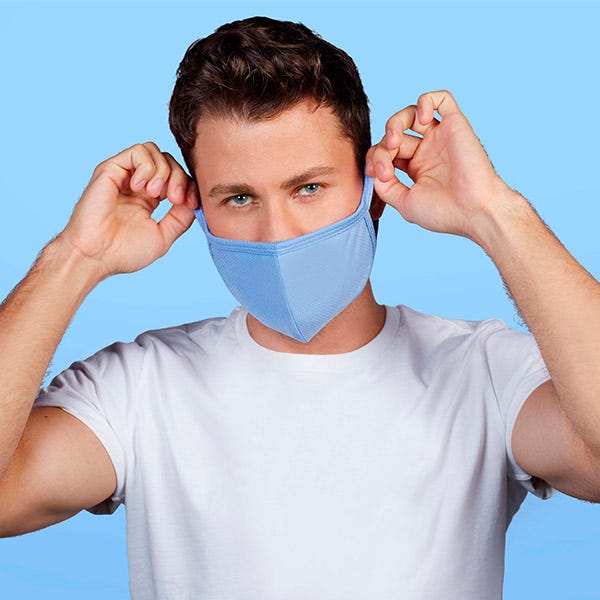 Gjenbrukbar blå ansiktsmaske