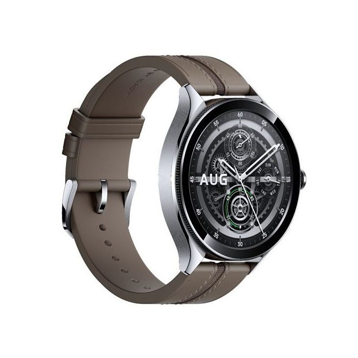 Xiaomi Mi Watch 2 Pro Silver Smartwatch with Brown Leather Strap FD