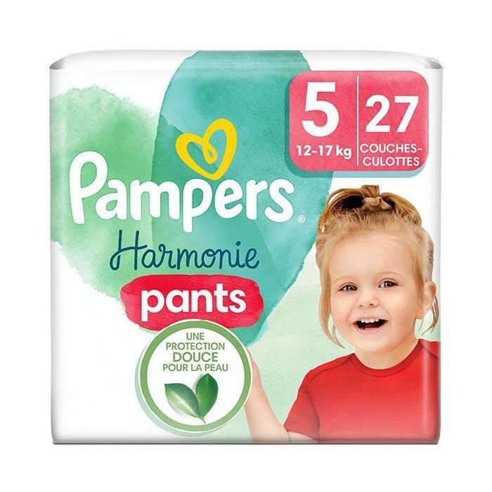 Pampers Harmonie Pants Taille 5 27 Couches-Culottes 12kg - 17kg Protection Douce Pour La Peau