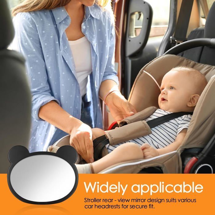 Babyautospiegel, veilige achteruitkijkspiegel voor achterin de auto met verstelbare gesp, onmisbaar voor jonge ouders
