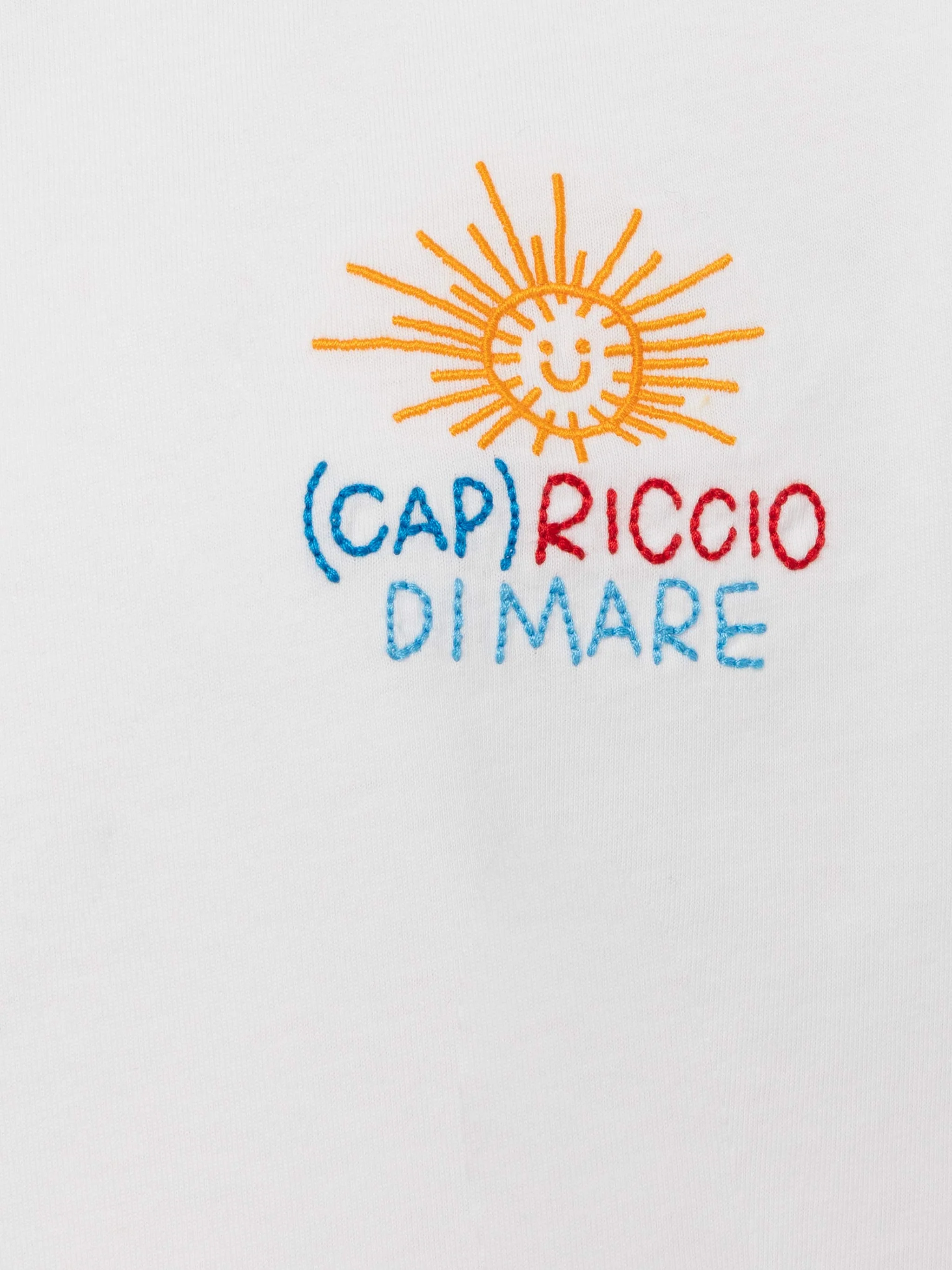 T-shirt Portofino Jr in jersey di cotone con ricamo (Cap)Riccio di Mar