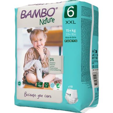 Bambo Nature kalhotkové plenky pro chlapce a dívky Ekologické spodní prádlo T6 16kg 18 kusů 18 kusů