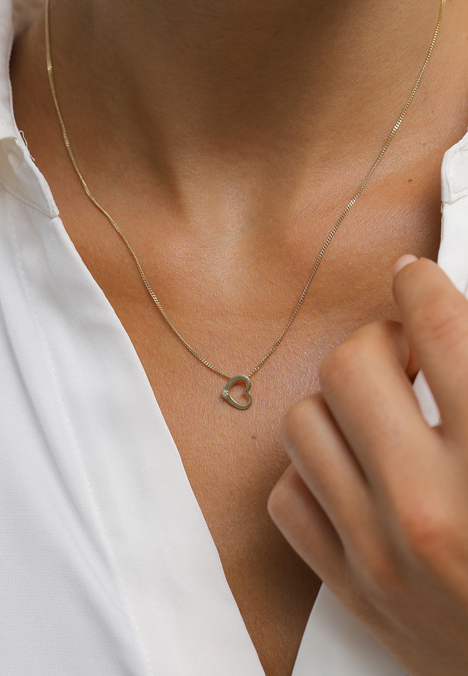 Elli DIAMONDS Femmes Pendentif Coeur Amour Délicat avec Diamant (0.015 ct.) en Argent Sterling 925