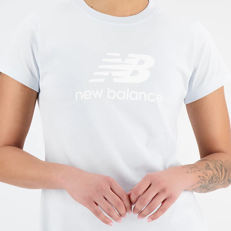 Dámské tričko NB Essentials Stacked Logo – LEDOVĚ MODRÉ