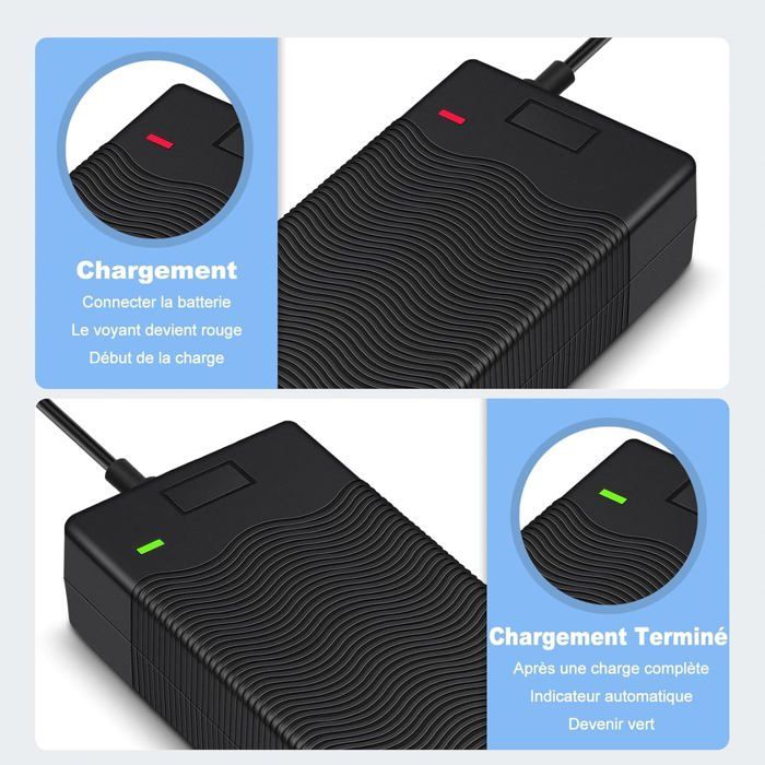 Cargador para hoverboard de 42 V y 2 A con 5 conectores, cargador universal de 36 V para patinete eléctrico Xiaomi M365 Ninebot y hoverboard.