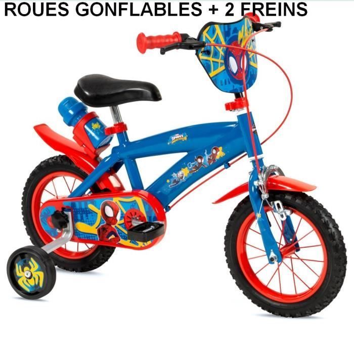 Bicicleta infantil - Spiderman - 12 pulgadas - niño - 3 a 5 años - Ruedines - NUEVA