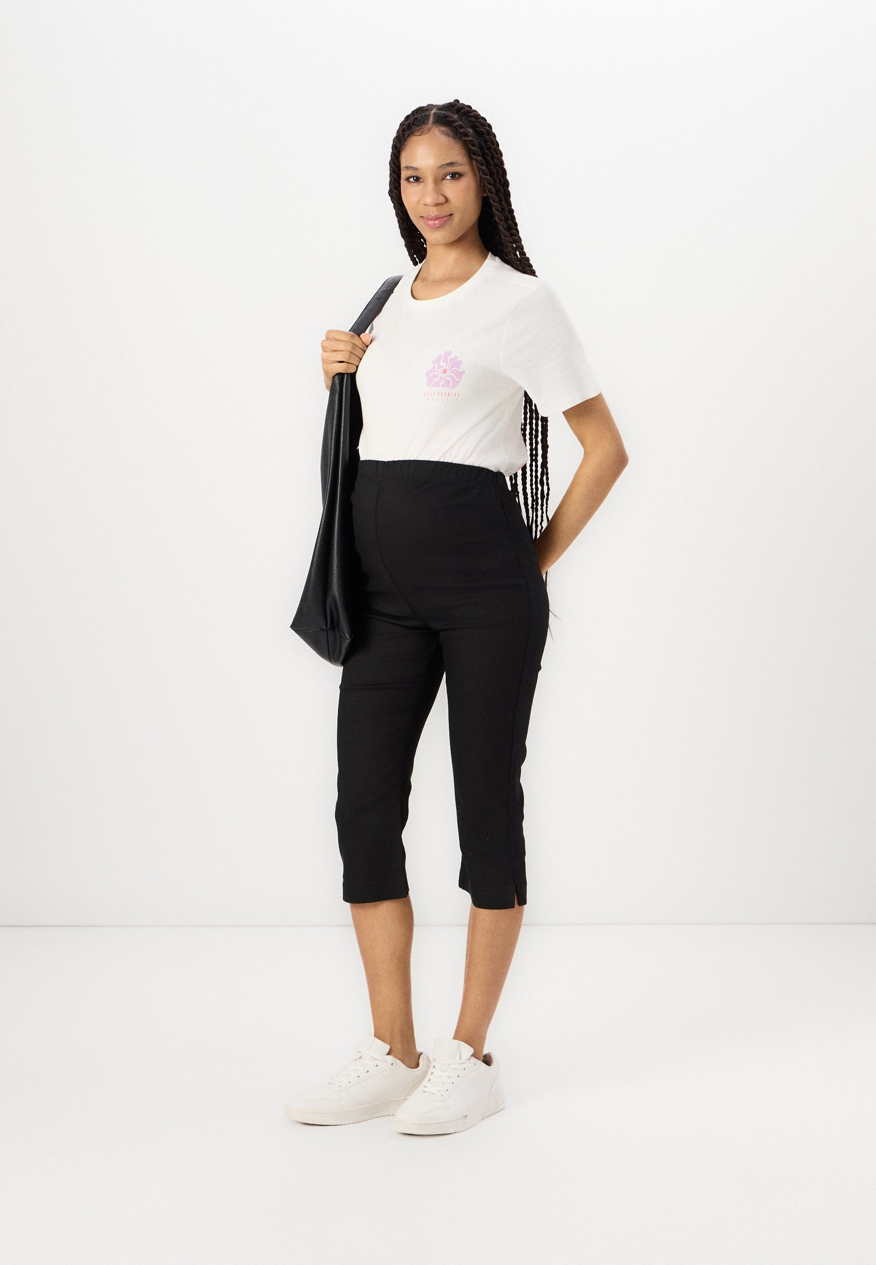 MAMALICIOUS MLJASMINE SLIM CAPRI PANTS - Broek - zwart