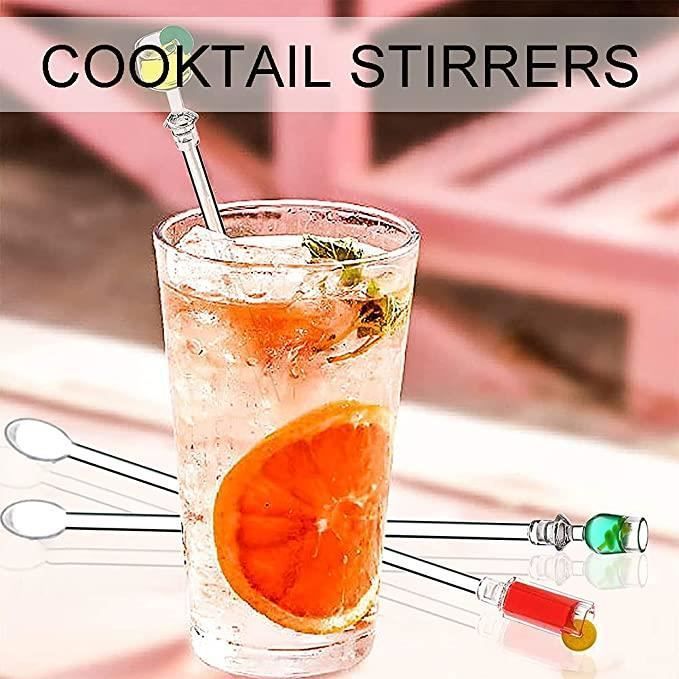 ROCK Colourful Drink Stirrers, 23cm Cocktail Sticks (10 Mixing Spoons)
