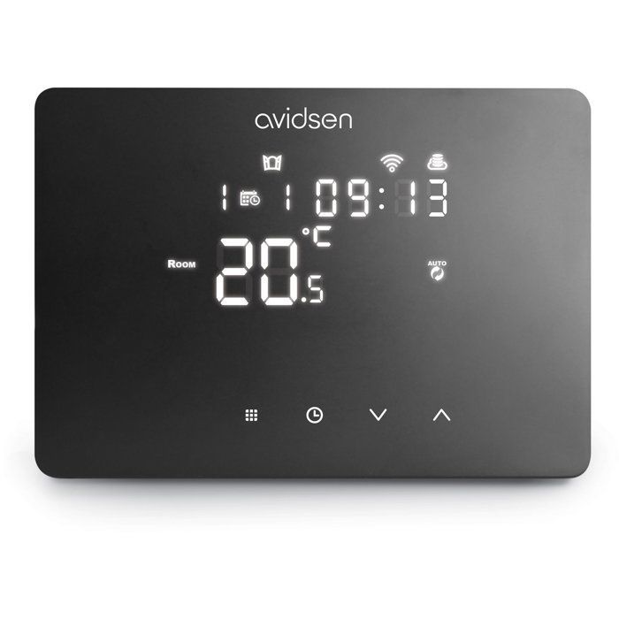 Smart thermostat - AVIDSEN - HomeTemp - Wired/Wi-Fi - Weekly and daily programming - Black