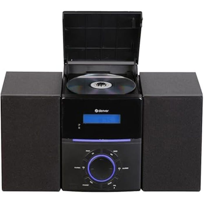 DENVER MCA240 Mikro-HiFi-System – FM-Radio – CD-Player – Eingebauter Wecker