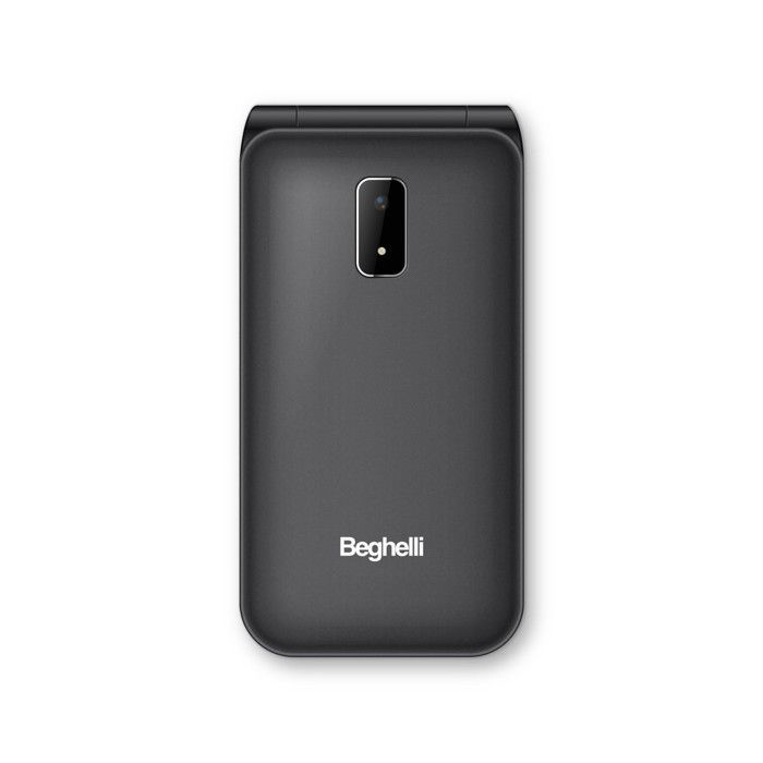 Teléfono adaptado para personas mayores - BEGHELLI - SLV40 - Negro - Botón SOS - Botones grandes retroiluminados