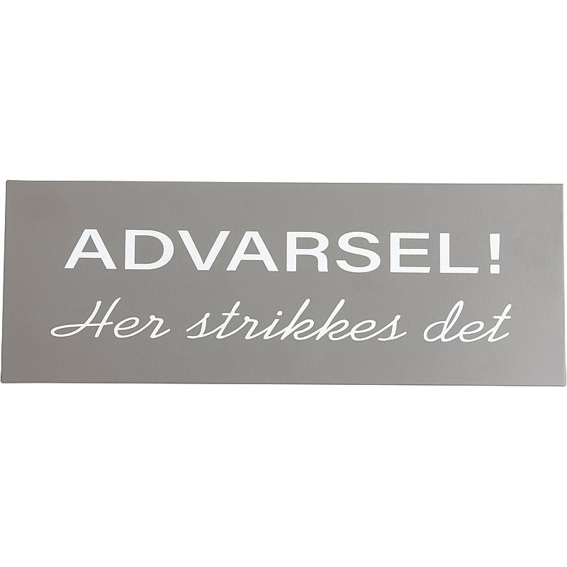 Plaque « Maison » en métal avec texte tricoté, 13 x 36 cm