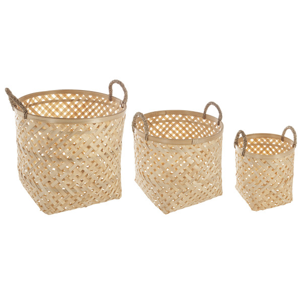 Kosze do przechowywania NATURAL, plecionka, 3 sztuki