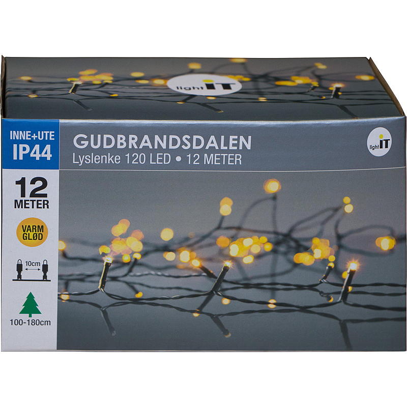 Guirlande lumineuse d'intérieur 120 LED à lumière chaude, Gudbrandsdalen