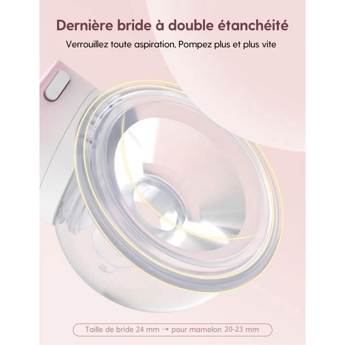 Momcozy S12 Pinky Pro Tragbare elektrische Milchpumpe, 24 mm, 2er-Pack