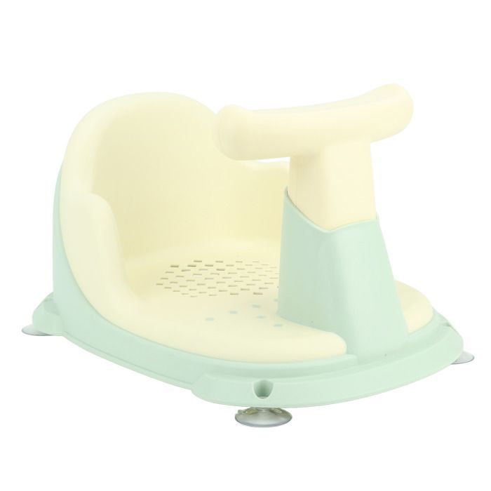 Seggiolino da bagno per neonati, leggero e sicuro, in plastica con ventose, per neonati e bambini piccoli, colore verde.