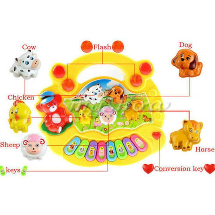 Giocattoli educativi per bambini, pianoforte, musica, animali della fattoria, strumento musicale, regalo per neonati
