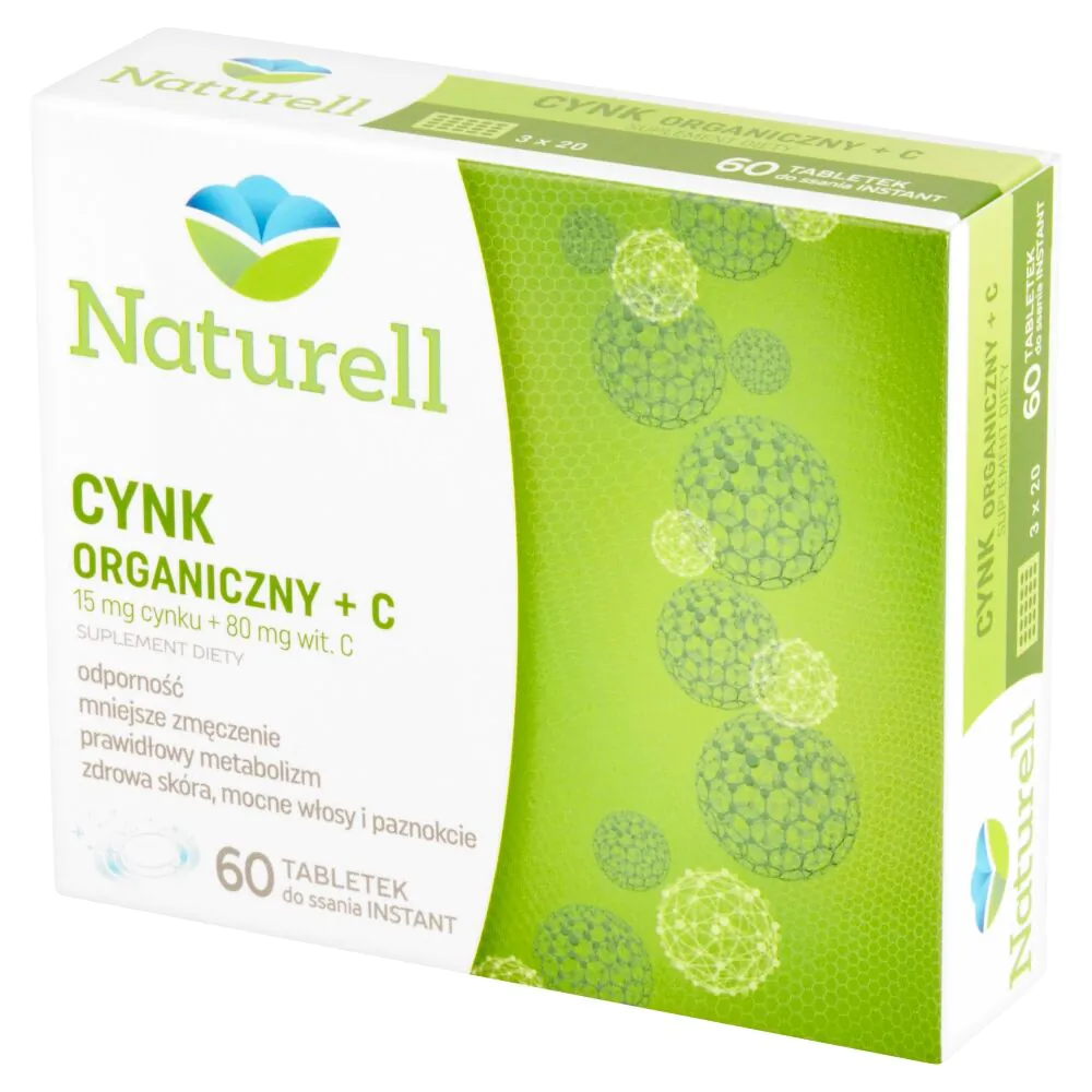 Naturell Cynk Organiczny + C, Tabletki
