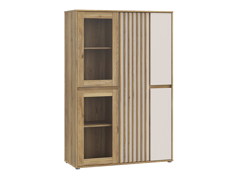 Witryna Eliston 109 cm z 5 drzwiami dąb mauvella/sand