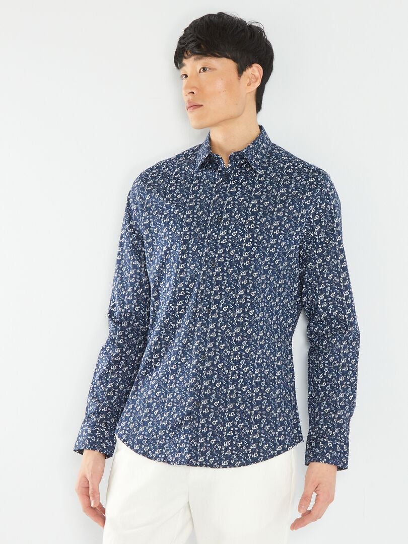 Bedrukt shirt - BLAUW