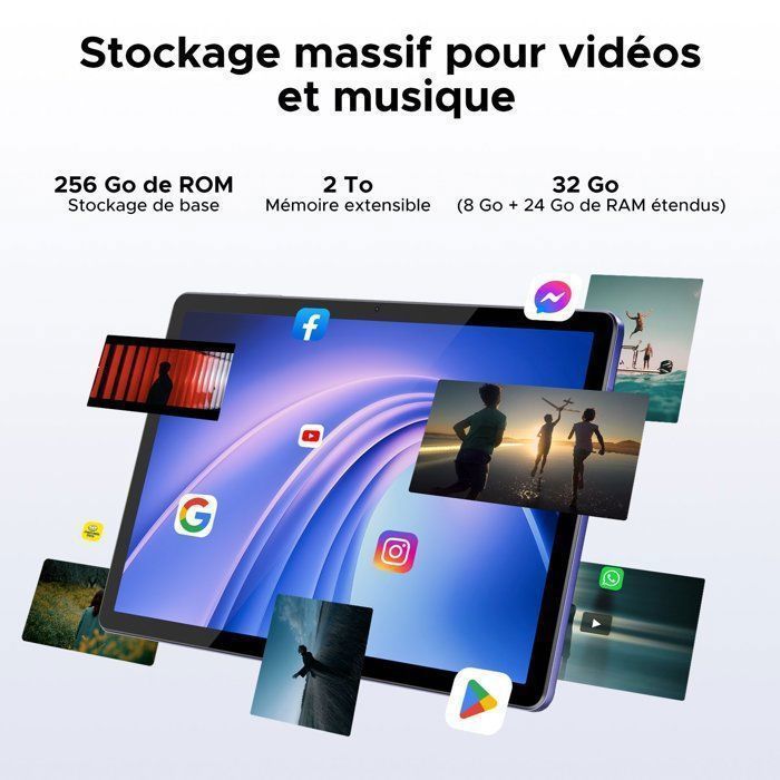 DOOGEE TAB G6+ Tablette Tactile - Android 15 Gemini AI, Unisoc T7280, Écran 11