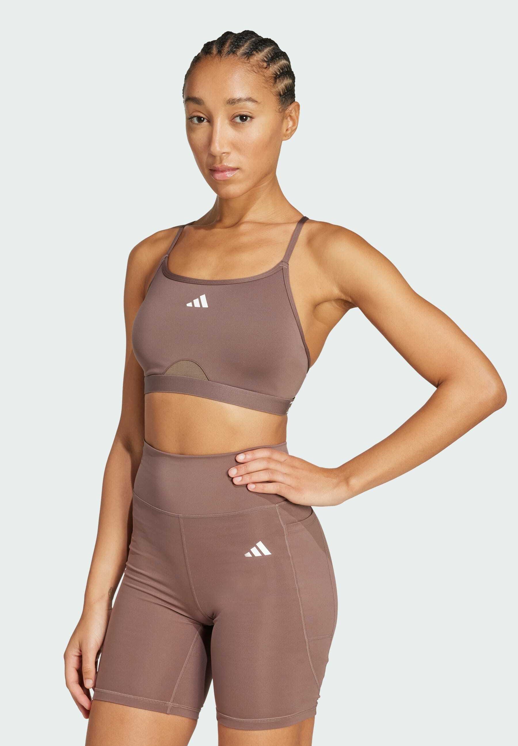 adidas Performance 3STRIPES - Sportbeha met lichte ondersteuning - Earth Strata
