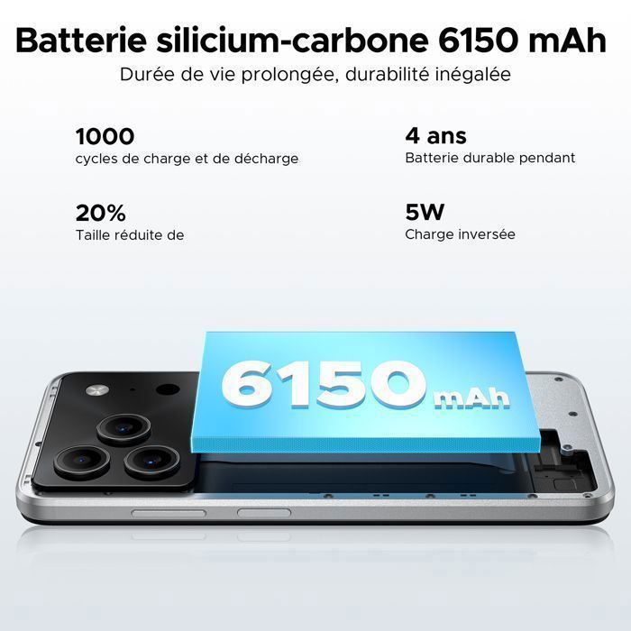 DOOGEE Note56 Android 16 Smartphone Pas Cher, 6150mAh Telephone 6.56