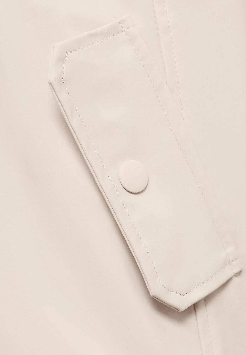 Mango Kids Regenjacke mit Kapuze – Wasserdichte Jacke – Beige
