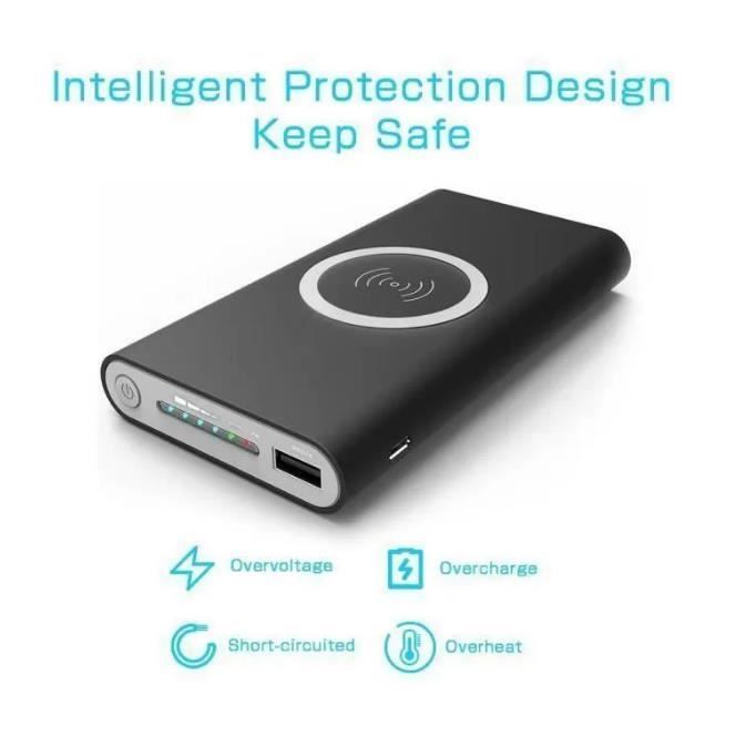 Chargeur sans fil Qi 3 en 11000mAh batterie externe Prise en charge des iPhone, iPad, iPod, Samsung, HTC, Xiaomi