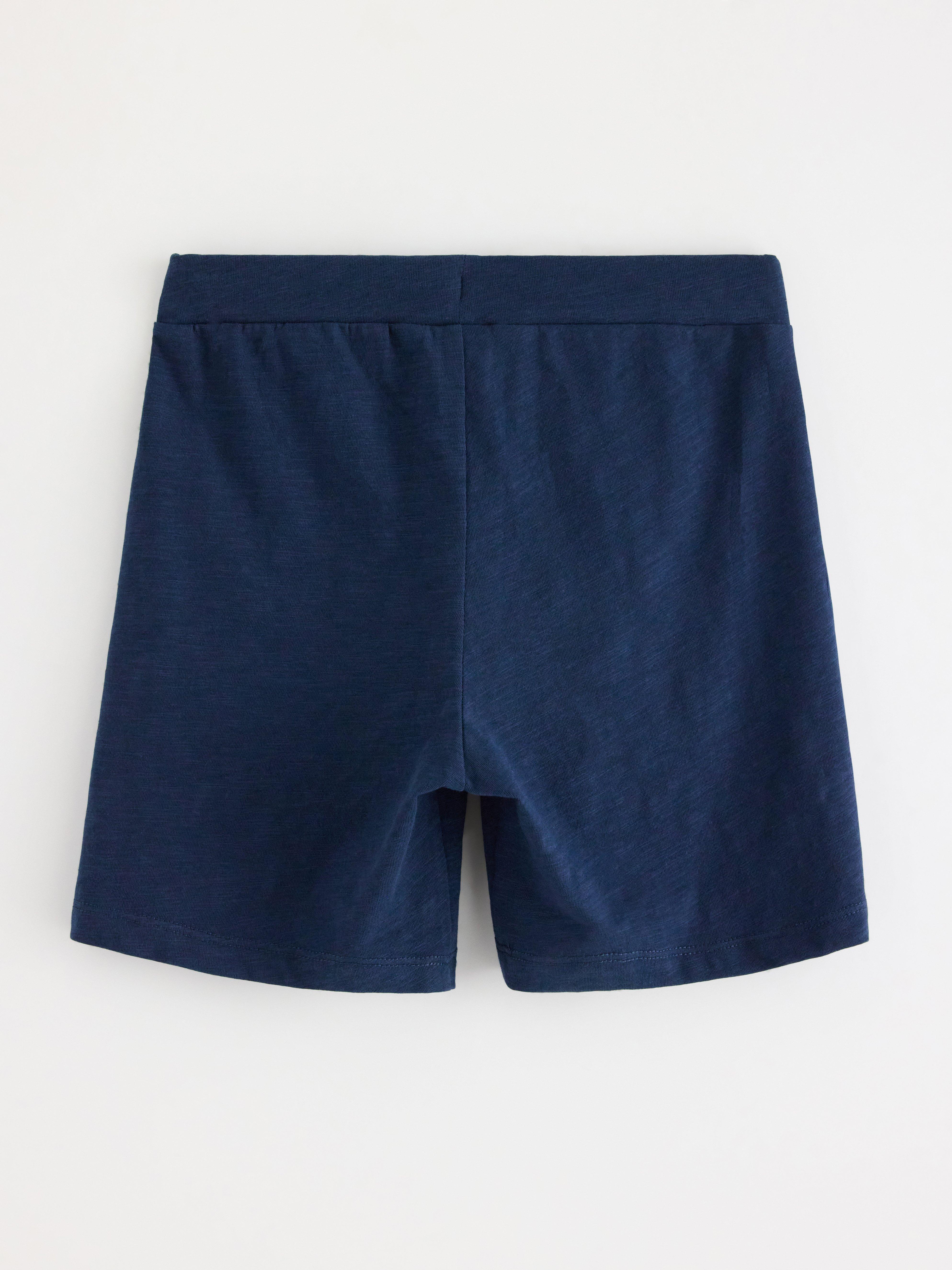 Short en jersey chiné bleu foncé