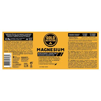 GOLDNUTRITION Dodatak prehrani s magnezijem 60 kapsula 60 kapsula