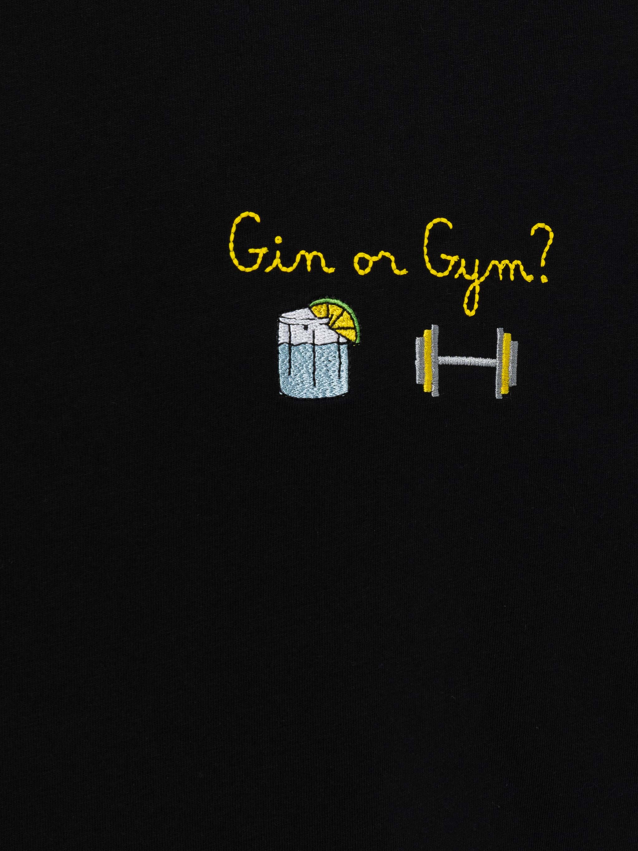 Portofino T-shirt van klassiek katoenen jersey met Gin- of Gy-borduurwerk.