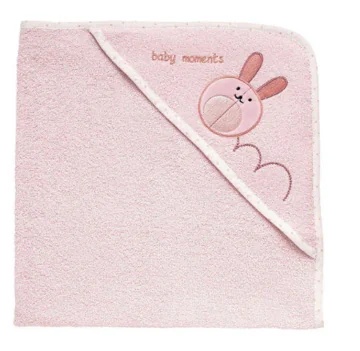 CHICCO Chicco Roze vierkante badjas van badstof met konijntje 0M+