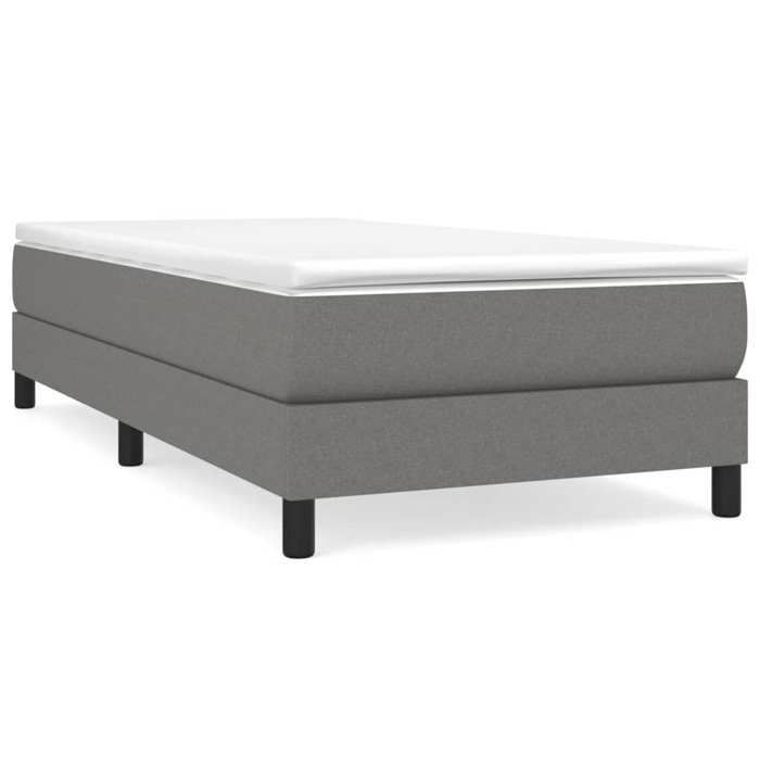 Bed frame with mattress - Maison Exclusive - 80x200 cm - Dark grey fabric - Maximum relaxation