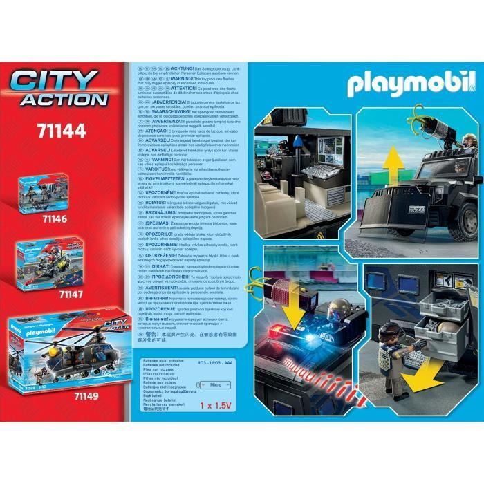PLAYMOBIL 71144 Spezialeinsatzfahrzeug, Polizei, Stadtaktion, Eliteeinheit, 73 Teile, ab 5 Jahren