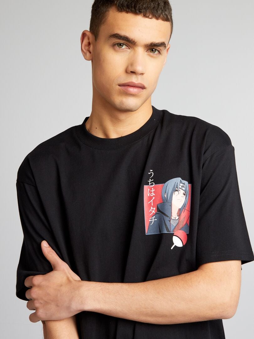 Naruto T-shirt met print - Zwart