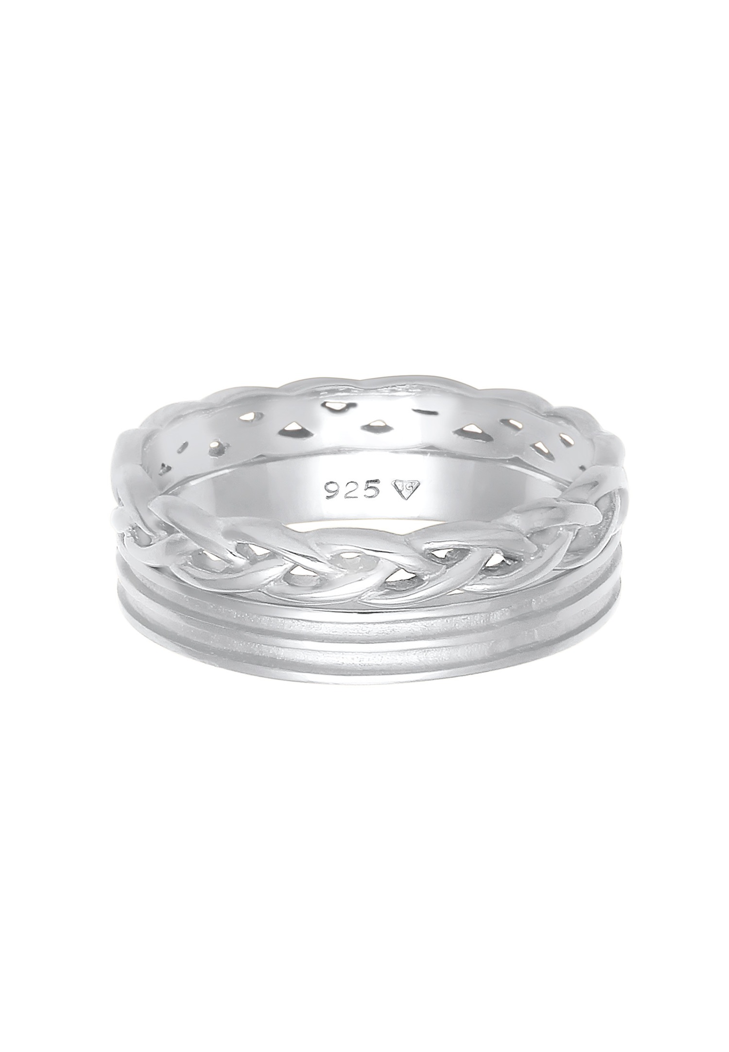Elli Bandring Basic Zopf Knoten 2er Set 925 Silber