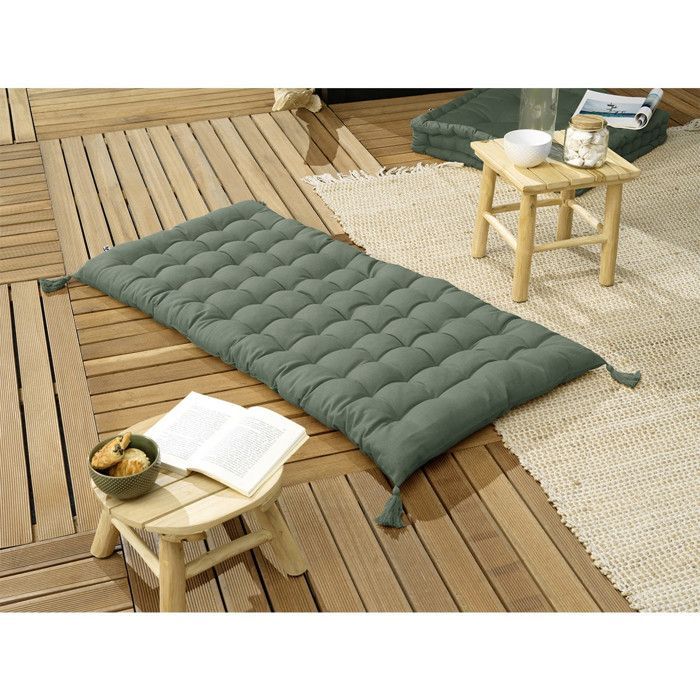SOPHIE - Materasso da pavimento con nappe 60x120 cm, cotone, colore rosmarino