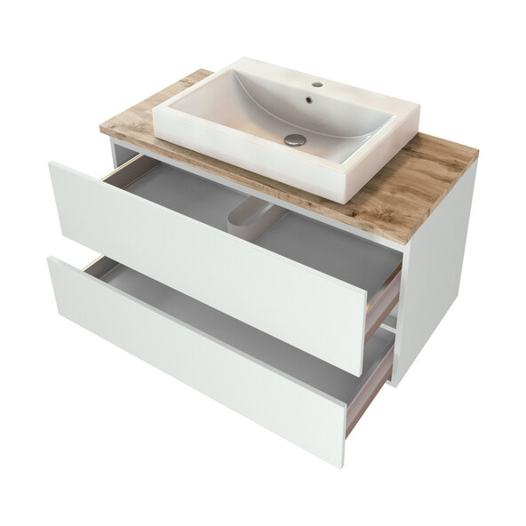 Lavoar Bristol cu bazin, 100 cm, alb