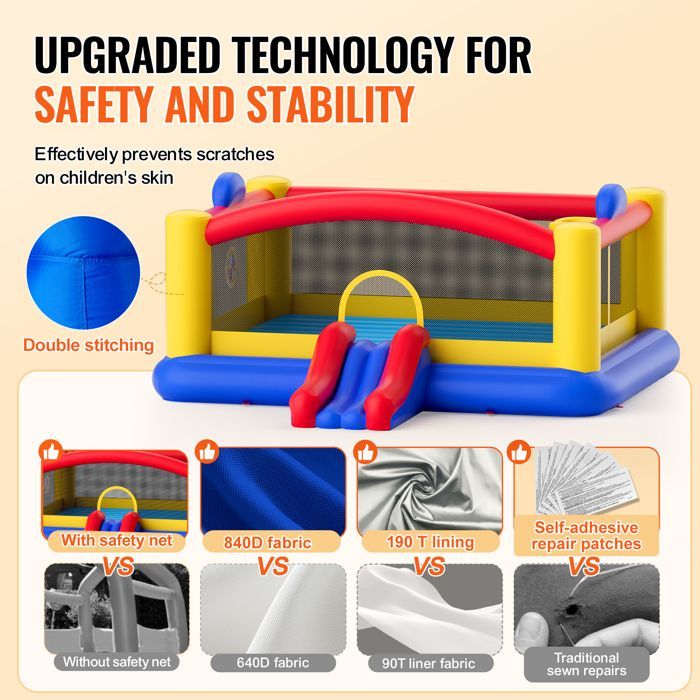 Inflatable House - Duoku - Outdoor Play House - 177x173x80 Inches - Premium Material - For Children Ages 3 to 10