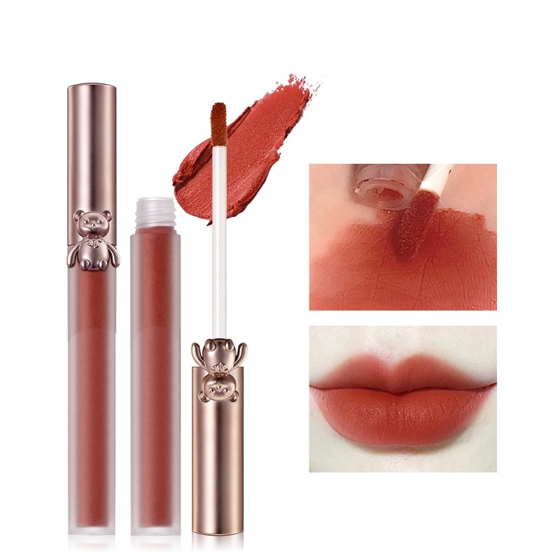 Rouge à lèvres liquide mat et brillant pour femme, 6 couleurs, texture légère et longue tenue, waterproof et hydratant.