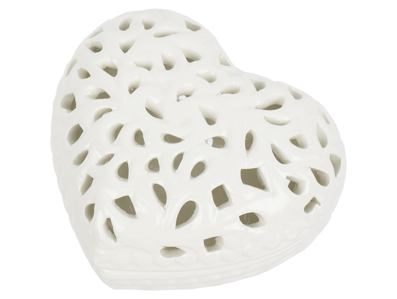 Puzderko w kształcie serca Belle EpoqAvorio ceramiczne 10 cm ecru